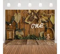 Wild One Birthday Cake Smash Backdrops for Photography Jungle Newborn Portrait Background Brown Wooden Wall Shoot 300x200CM