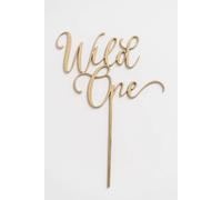 Wild One Cake Topper - Wooden 1st Birthday Cake Decoration for Baby's First Birthday Souvenir Party Photo Booth Props - Suitable for Baby Shower/Gender Reveal Party
