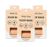 Wild One Dog Poop Bags, 180 Leak Proof Bags Made From Cornstarch, Eco-Friendly, Unscented, Blush Color