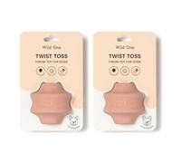 Wild One Small Twist Toss Dog Toy 100% Natural Rubber, Fun to Chew, Durable for All Breeds, Fetch Toy, Treat Dispensing Blush Set of 2
