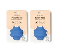 Wild One Small Twist Toss Dog Toy 100% Natural Rubber, Fun to Chew, Durable for All Breeds, Fetch Toy, Treat Dispensing Moonstone Set of 2