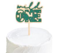 Wild One Wooden Cake Topper, Green Forest Theme, First Birthday Party Decoration