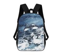 Wild Orcas Backpack, 3D Printed School Bag, School Lunch Bag, Travel Backpack, Friends Backpack, School Backpack for Girls And Boys 17inch