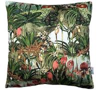 Wild Orchids Velvet Cushion Cover Botanical Green Throw Pillow Case 16" Floral Pillowcase Flowers Print Sofa Home Decor Cushions Shop