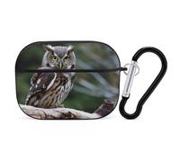 Wild Owl Birds AirPod Pro Case, Anti Scratch Hard PC Cover with Keychain, AirPod Pro 2nd/1st Case Accessories for Women Men, Black-Style