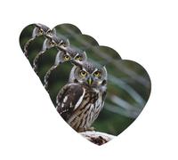 Wild Owl Birds Car Air Fresheners 4 Pcs Heart Shape Hanging Car Air Freshener Fragrance Scented Cards Auto Mirror Pendant Aromatherapy Tablets For Car Home Office Closet Bathroom