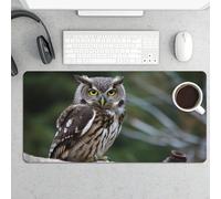 Wild Owl Birds Gaming Mouse Pad 12x24 Inch Desk Pad Protector Waterproof Non-Slip Rubber Base Keyboard Mat Extra Large Desktop Mat for Office Home Computer Laptop Table Accessory