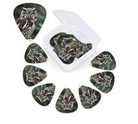 Wild Owl Birds Guitar Picks 12 Pack 3 Different Thickness Celluloid Guitar Plectrums with Guitar Pick Storage Box Personalized Guitar Pick for Acoustic Guitar Picks
