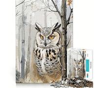 Wild Owl Jigsaw Puzzle1000 Pieces Brain Boosting Play Zero Gap Cozy Indoor Entertainment for All (38x26cm)
