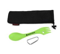 Wild Peak Plastic Spork - Lightweight & Strong All in one Spoon, Fork, Knife Cutlery with Optional Storage Bag ▲ (Spring Green, with Storage Bag)