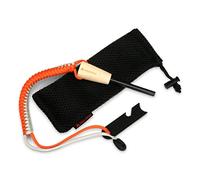 Wild Peak Premium Fire Steel with Paracord Strap & Carry Bag - Quality Ferro Magnesium Rod Fire Starter with over 2m of Military Grade 550 Parachute Cord for Survival & Bushcraft from (Grey & Orange)
