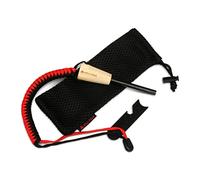 Wild Peak Premium Fire Steel with Paracord Strap & Carry Bag - Quality Ferro Rod Fire Starter with over 2m of Military Grade 550 Parachute Cord for Survival & Bushcraft from (Red & Black)