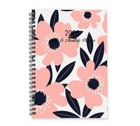 Wild Pink Rose 2026 Notebook A5 To Do List Notebook 2026 Organiser Diary Diaries for Women Year Planner Diary for Student Week To View Monthly Year Planner with Dotted Line Note Page Slim