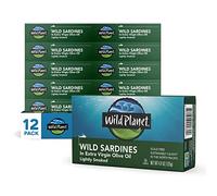 Wild Planet Wild Sardines in Extra Virgin Olive Oil, Lightly Smoked - 4.4oz Can (Pack of 12)