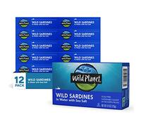 Wild Planet Wild Sardines in Water with Sea Salt, Tinned Fish, Non-GMO, Sustainable 4.4 Ounce (Pack of 12)