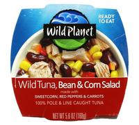 Wild Planet Wild Tuna Bean & Corn Salad, 5.6 oz (160 g) - Pole & Line Caught, 16 g Protein, Ready-to-Eat, Non-GMO