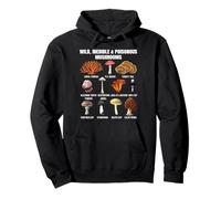 Wild & Poisonous Mushrooms Chart Toxic and Inedible Fungi Pullover Hoodie