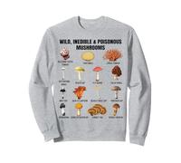 Wild & Poisonous Mushrooms Chart Toxic and Inedible Fungi Sweatshirt