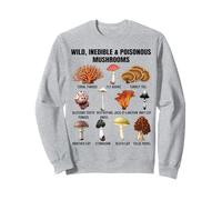 Wild & Poisonous Mushrooms Chart Toxic and Inedible Fungi Sweatshirt