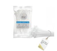 Wild Polar Premium Cable Ties - Clear/White & Black - Range of Sizes - 100 Pack Nylon Plastic Tie Wraps - Self Locking Small Zip Ties (100mm x 2.5mm 100 Pack)