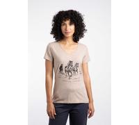 Wild Ponies Front Print Cotton Graphic T-Shirt Weird Fish Tan 16