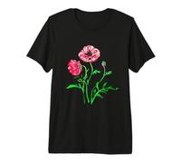 Wild Poppies Black Outline Art Premium T-Shirt