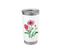 Wild Poppies Black Outline Art Stainless Steel Insulated Tumbler