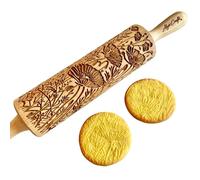 Wild Poppy Embossing Rolling pin. Wooden Embossing Rolling pin. Embossed Cookies. Gift for Mother, Grandmother, Friend by Algis Crafts
