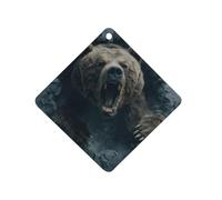 Wild Powerful-Bears Car Air Freshener Decorative Hanging Aromatherapy Tablets for Car Trucks Rhombus