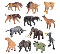 Wild Prehistoric Animal Doll Set 12 Piece Mini Mammal Saber Toothed Model Educational Toy for Kids Birthday Long Haired Childrens Doll 12PCS (As shown, One Size)