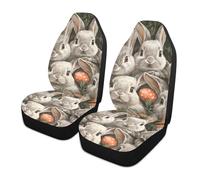 Wild Rabbits Easter Day Eggs Seat Covers Car Front Set Of 2 Nonslip Auto Seats Protectors Universal Car Seat Protector For Vehicles Trucks Women