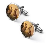 Wild Rabbits Hares Shirt Cufflinks for Men Cuff Links Tie Father Husband Wedding Business 2.0cm