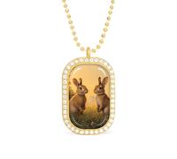 Wild Rabbits Hares Women's Necklaces Pendant Necklace Fashion Diamond Jewelry with Chain