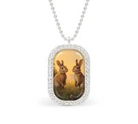 Wild Rabbits Hares Women's Necklaces Pendant Necklace Fashion Diamond Jewelry with Chain