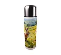 Wild Rabbits Thermal Flask - Large 750ml Reusable Stainless Steel Insulated Drinks Bottle Gift, Rural Game Animals