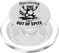 Wild Raccoon Rock n Roll Hand Sign Animal Graphic PopSockets PopGrip for MagSafe