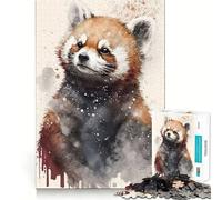 Wild Red Panda Adult Jigsaw1000 Pieces Memory Skill Fun Stable Fit No Shifting Parts Compact Fun for Family Game Time (38x52cm)
