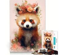 Wild Red Panda Jigsaw Puzzles1000 Pieces Cognitive Boost Fun Burr Free Clean Cut Pieces Holiday Indoor Entertainment Toy (50x75cm)