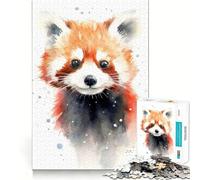 Wild Red Panda Jigsaw Puzzles1000 Pieces Cognitive Train Fun Flawless Interlocking Pieces Birthday Gift Brain Teaser Toy (38x26cm)