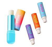 Wild Refillable Lip Balm Starter Kit with SPF 25 - Includes Ombre Aluminium Case & 3 Pack Lip Balm Refills in a Variety of Scents - 98% Natural Ingredients with Shea Butter - Vegan & Gentle on Lips