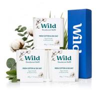 Wild Refillable Natural Deodorant Fresh Cotton 3 Pack of Refills | Fresh Cotton & Sea Salt Fragrance | Aluminium Free | Fits Wild Refillable Deodorant Case | 24 Hour Odour Protection | Vegan