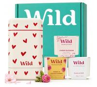 Wild Refillable Natural Deodorant Starter Kit Love Heart Case & 3 Refills | Cherry Blossom, Honey & Cactus Flower, Coconut & Vanilla Scents | Aluminium Free | Long Lasting 24 Hr Odour Protection