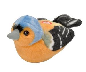 Wild Republic 19484 13-16 cm Chaffinch with Real Bird Calls Plush Toy, Green, Blue, Yellow