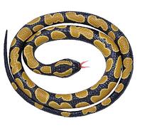 Wild Republic 20775 Rubber Snake Small Ball Python 117 cm, Black, Yellow