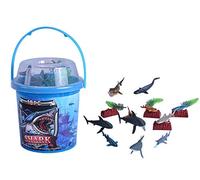Wild Republic 23158 Sharks, Figurine Playset, Adventure Bucket, 20 cm, 18-Pieces, Multi