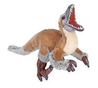 Wild Republic Artist Collection, Dinosaur Velociraptor, Gift for Kids, 15 inches, Plush Toy, Fill is Spun Recycled Water Bottles, Brown, Medium