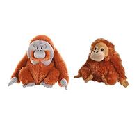 WILD REPUBLIC Male & Female Orangutan Plush Soft Toys, Cuddlekins Cuddly Toys, Gifts for Kids & Adults, 30 cm & 20 cm, Brown