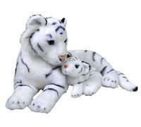 WILD REPUBLIC Mom and Baby White Tiger Plush, Stuffed Animal, Plush Toy, Gifts for Kids, Zoo Animals, 11 Inches