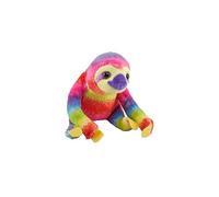 Wild Republic Pocketkins Eco Rainbow Sloth, Stuffed Animal, 5 Inches, Plush Toy, Made from Recycled Materials, Eco Friendly