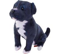 WILD REPUBLIC Rescue Dogs 6" 15cm Plush Toys With Sound - (Black Pitbull)